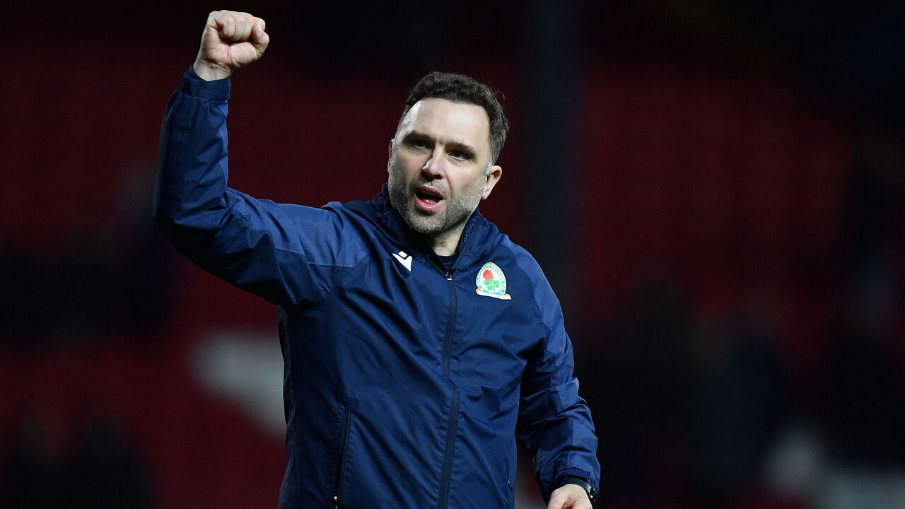 BLACKBURN, ENGLAND - JANUARY 31:Blackburn Rovers' Manager John Eustace during the Sky Bet Championship match between Blackburn Rovers FC and Preston North End FC at Ewood Park on January 31, 2025 in Blackburn, England.