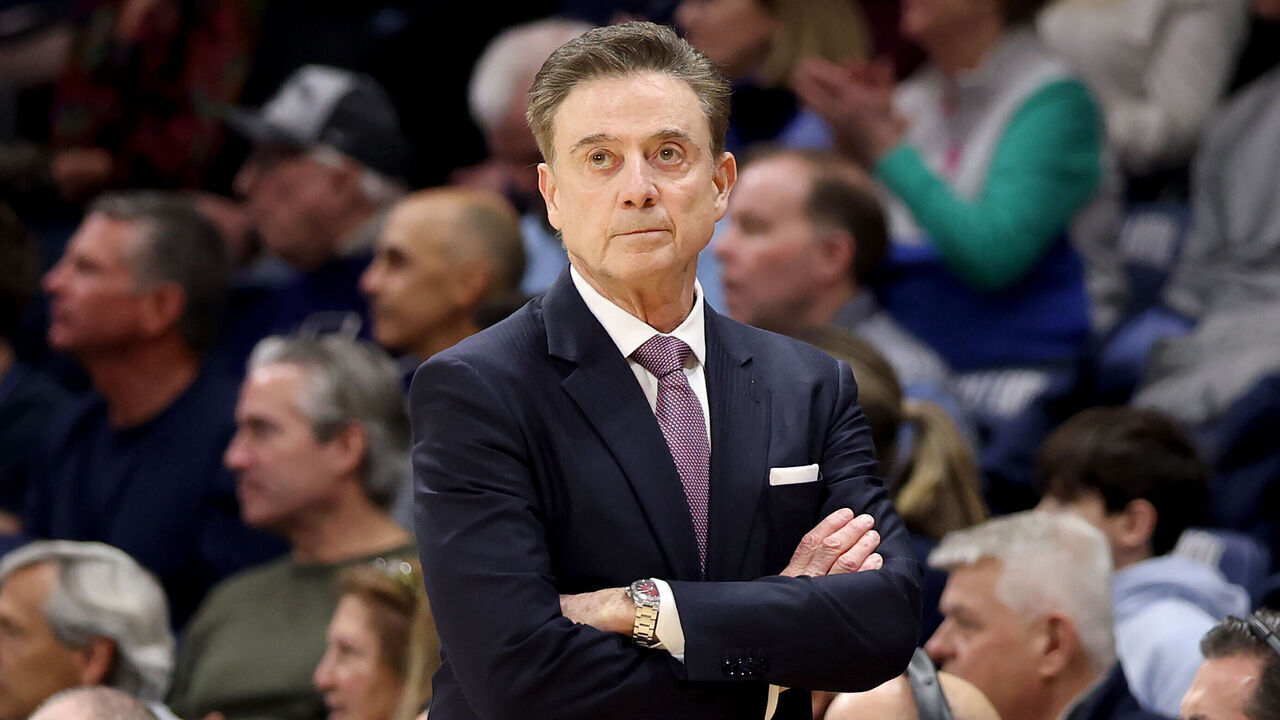 VILLANOVA, PENNSYLVANIA - FEBRUARY 12: St. John's Red Storm head coach Rick Pitino looks on during the first half against the Villanova Wildcats at Finneran Pavilion on February 12, 2025 in Villanova, Pennsylvania.