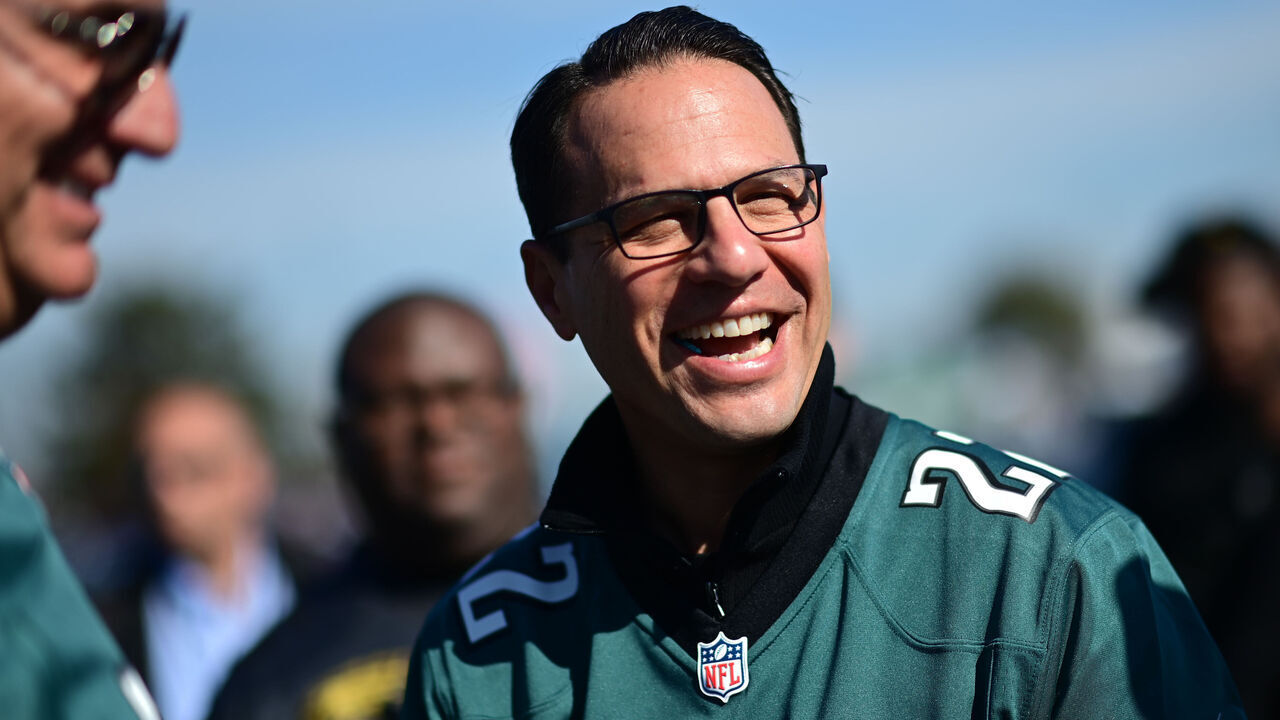 PHILADELPHIA, PA - OCTOBER 30: Democratic nominee for Governor Josh Shapiro tailgates with supporters before attending the game between the Philadelphia Eagles and Pittsburgh Steelers at Lincoln Financial Field on October 30, 2022 in Philadelphia, Pennsylvania. Shapiro faces Republican nominee Doug Mastriano on Election Day November 8.