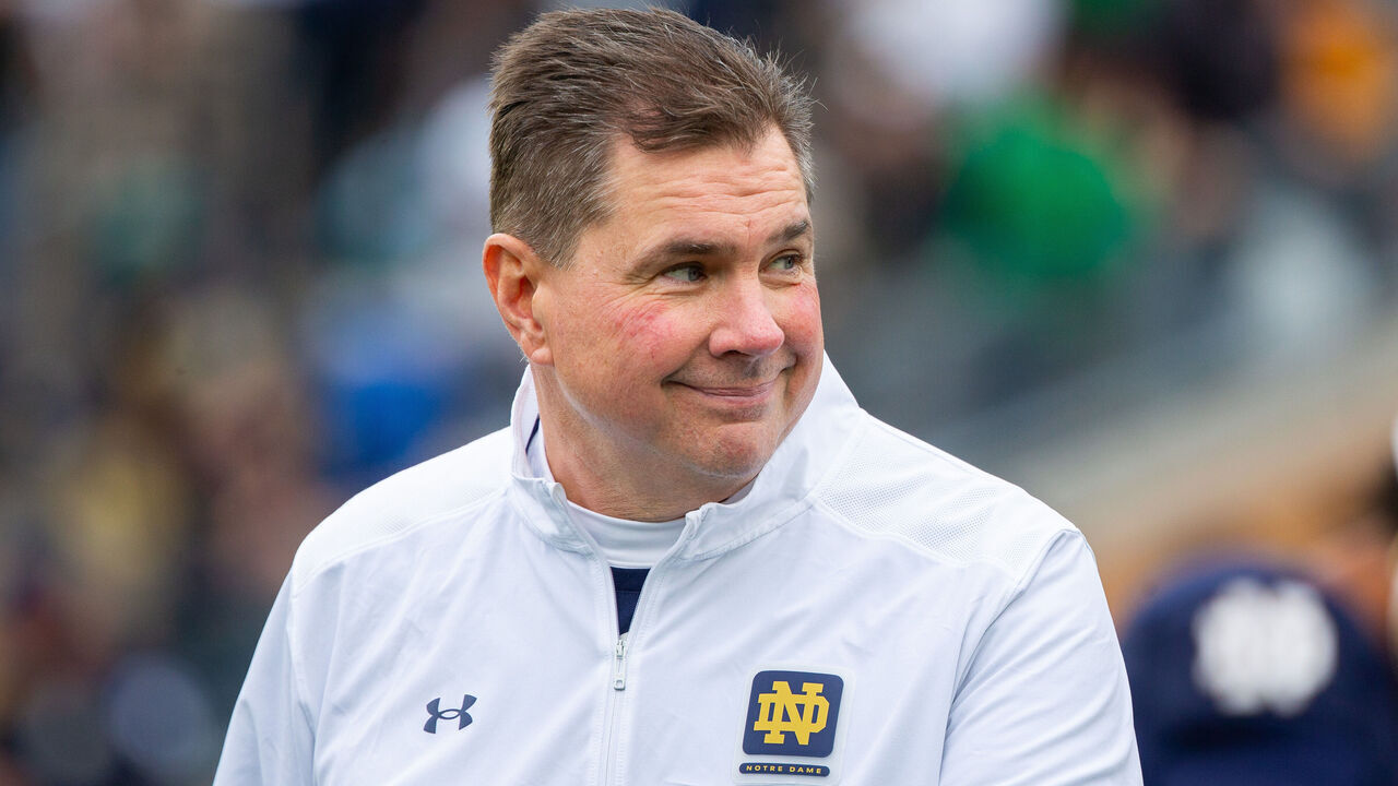 SOUTH BEND, IN - OCTOBER 28: Defensive Coordinator Al Golden before a game between University of Pittsburgh and University of Notre Dame at Notre Dame Stadium on October 28, 2023 in South Bend, Indiana.