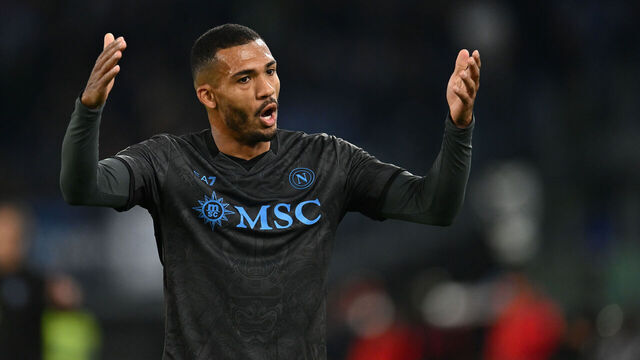 Juan Jesus of S.S.C. Napoli participates in the 25th day of the Serie A Championship between S.S. Lazio and S.S.C. Napoli at the Olympic Stadium in Rome, Italy, on February 15, 2025.