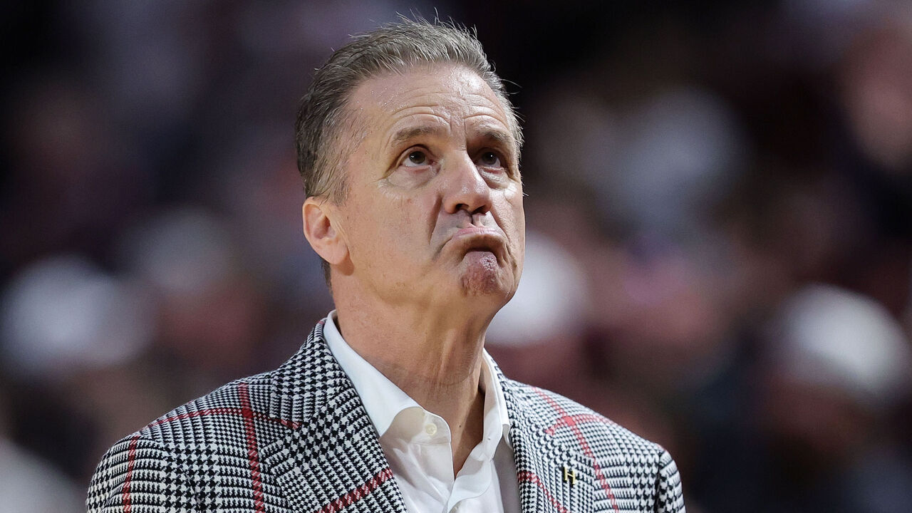 COLLEGE STATION, TEXAS - FEBRUARY 15: Zhuric Phelps #1 of the Texas A&M Aggies rebounds the ball against Trevon Brazile #4 of the Arkansas Razorbacks during the second half at Reed Arena on February 15, 2025 in College Station, Texas.