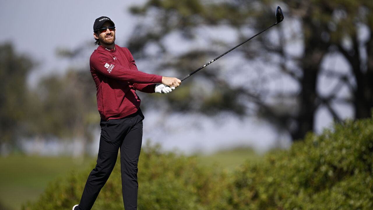 LA JOLLA, CALIFORNIA - FEBRUARY 15: Patrick Rodgers of the United States follows his shot from the fifth tee during the third round of The Genesis Invitational 2025 at Torrey Pines Golf Course on February 15, 2025 in La Jolla, California.