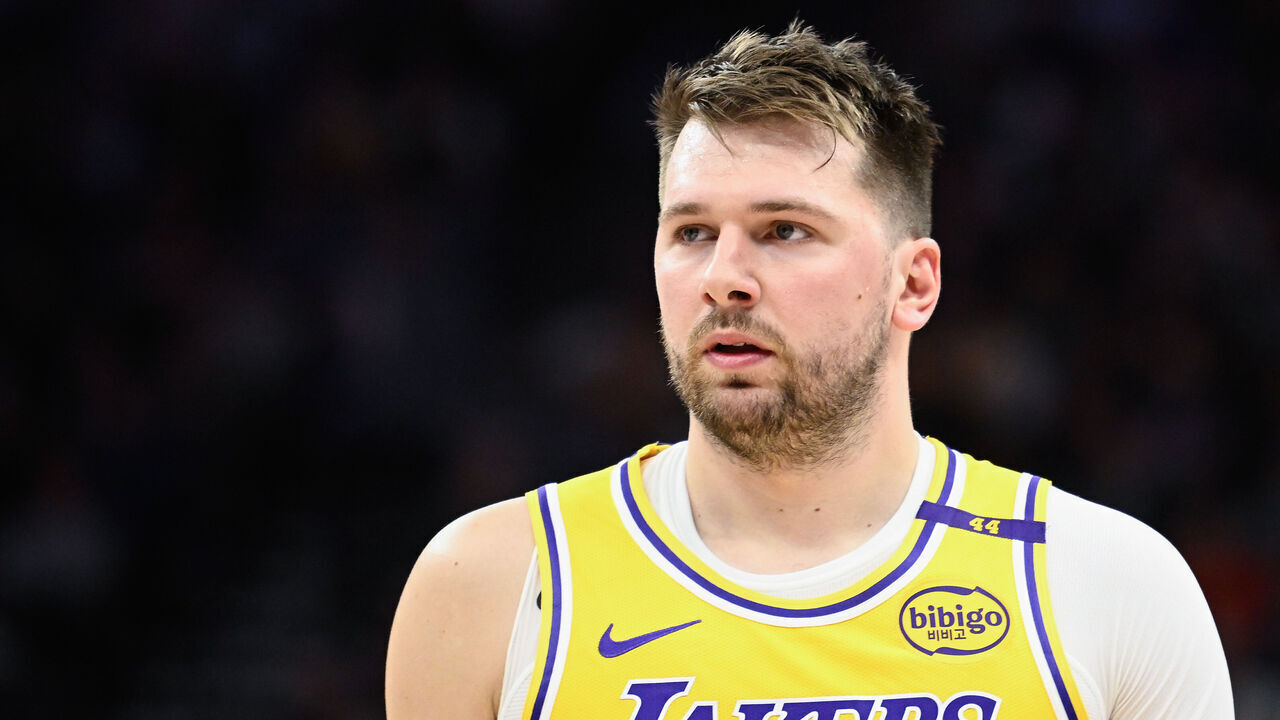 SALT LAKE CITY, UTAH - FEBRUARY 12: Luka Doncic #77 of the Los Angeles Lakers in action during a game against the Utah Jazz at Delta Center on February 12, 2025 in Salt Lake City, Utah.