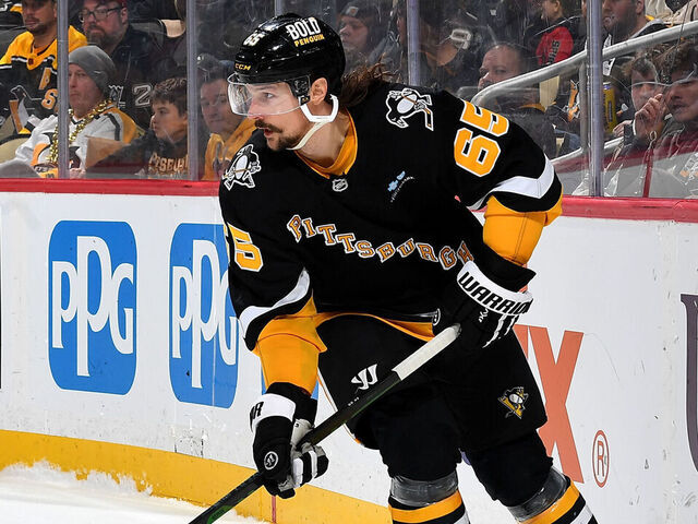 PITTSBURGH, PA - DECEMBER 10: Erik Karlsson #65 of the Pittsburgh Penguins skates during the game against the Colorado Avalanche at PPG PAINTS Arena on December 10, 2024 in Pittsburgh, Pennsylvania.