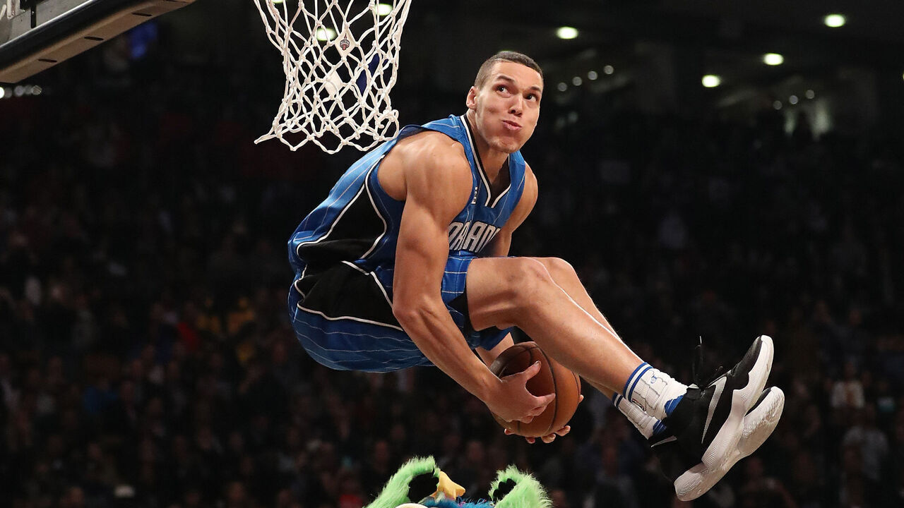 TORONTO, ON- FEBRUARY 13: Orlando Magic forward Aaron Gordon would place second in the slam dunk contest during the NBA's All-Star Saturday Night. Where players compete in three events, the Skills Challenge, 3-point shooting and Slam Dunk at the in Toronto. February 13, 2016. (Steve Russell/Toronto Star via Getty Images)