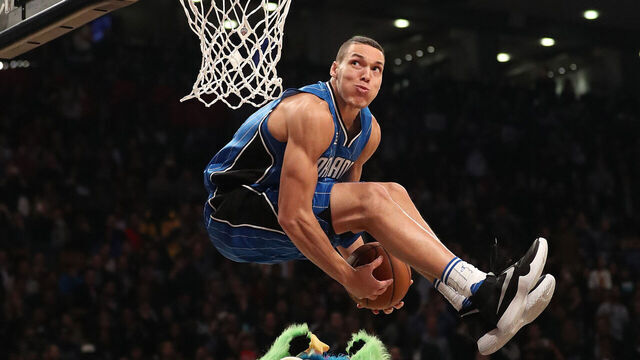TORONTO, ON- FEBRUARY 13: Orlando Magic forward Aaron Gordon would place second in the slam dunk contest during the NBA's All-Star Saturday Night. Where players compete in three events, the Skills Challenge, 3-point shooting and Slam Dunk at the in Toronto. February 13, 2016. (Steve Russell/Toronto Star via Getty Images)