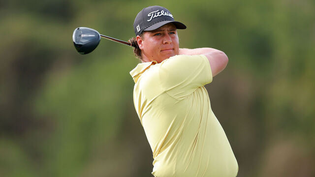 PUERTO VALLARTA, MEXICO - FEBRUARY 23: Aldrich Potgieter of South Africa plays his shot from the 18th tee during the final round of the Mexico Open at VidantaWorld 2025 at Vidanta Vallarta on February 23, 2025 in Puerto Vallarta, Mexico.