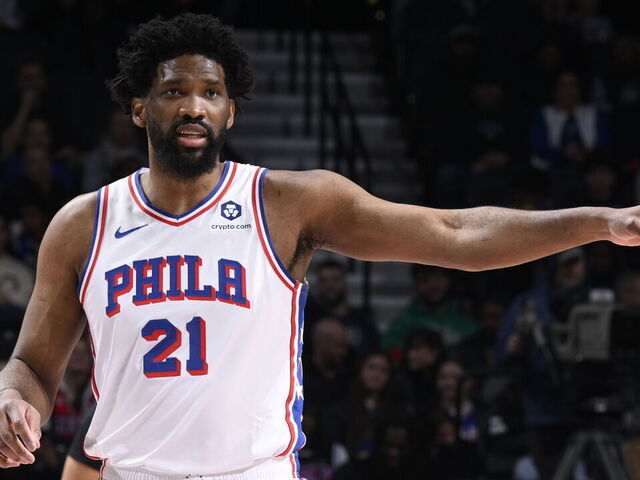 PHILADELPHIA, PA - FEBRUARY 22: Joel Embiid #21 of the Philadelphia 76ers arrives to the arena before the game against the Brooklyn Nets on February 22, 2025 at the Wells Fargo Center in Philadelphia, Pennsylvania NOTE TO USER: User expressly acknowledges and agrees that, by downloading and/or using this Photograph, user is consenting to the terms and conditions of the Getty Images License Agreement. Mandatory Copyright Notice: Copyright 2025 NBAE