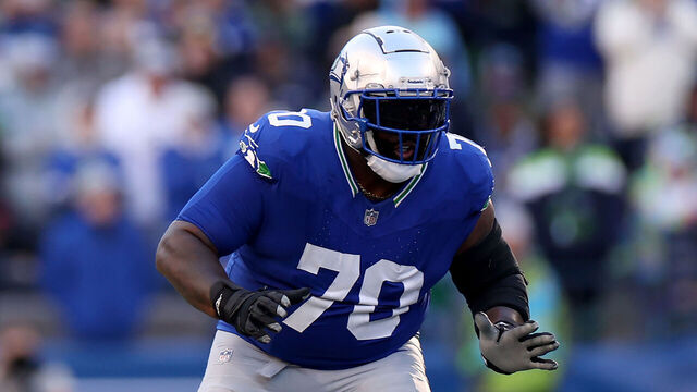 SEATTLE, WASHINGTON - OCTOBER 29: Jason Peters #70 of the Seattle Seahawks in action against the Cleveland Browns during the fourth quarter at Lumen Field on October 29, 2023 in Seattle, Washington.