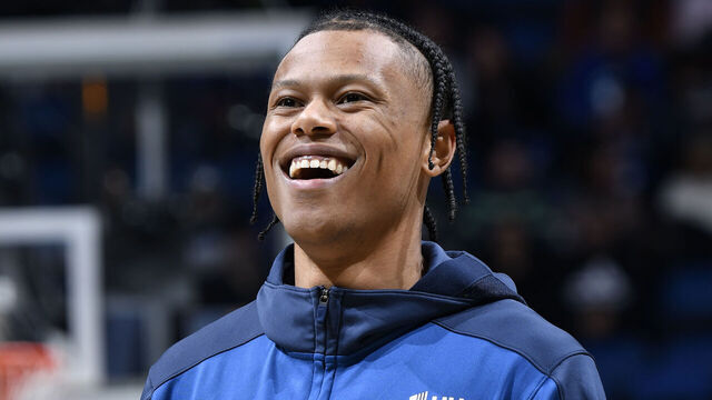 ORLANDO, FL - JANUARY 9: Jaylen Clark #22 of the Minnesota Timberwolves smiles before the game against the Orlando Magic on January 9, 2025 at Kia Center in Orlando, Florida. Mandatory Copyright Notice: Copyright 2025 NBAE