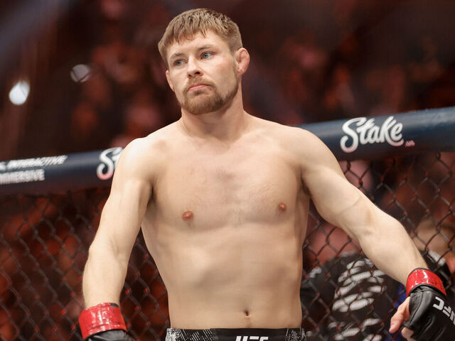 LAS VEGAS, NEVADA - DECEMBER 07: Bryce Mitchell of the United States looks on prior to a featherweight fight during UFC 310 at T-Mobile Arena on December 07, 2024 in Las Vegas, Nevada.