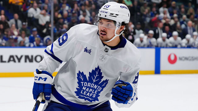 VANCOUVER, CANADA - FEBRUARY 8: Nicholas Robertson #89 of the Toronto Maple Leafs skates during the second period of their NHL game against the Vancouver Canucks at Rogers Arena on February 8, 2025 in Vancouver, British Columbia, Canada.