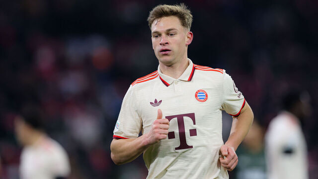 MUNICH, GERMANY - 2025/02/19: Joshua Kimmich of FC Bayern Munich seen during the UEFA Champions League 2024/2025 match between FC Bayern Munich and Celtic F.C. at Allianz Arena. Final Score; FC Bayern Munich 1:1 Celtic F.C.