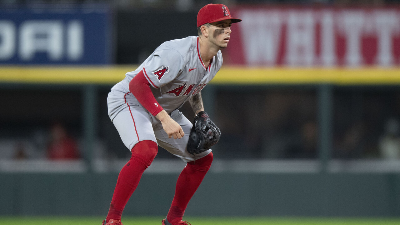CHICAGO, IL - SEPTEMBER 24: Zach Neto #9 of the Los Angeles Angels plays shortstop during the game between the Los Angeles Angels and the Chicago White Sox at Guaranteed Rate Field on Tuesday, September 24, 2024 in Chicago, Illinois.