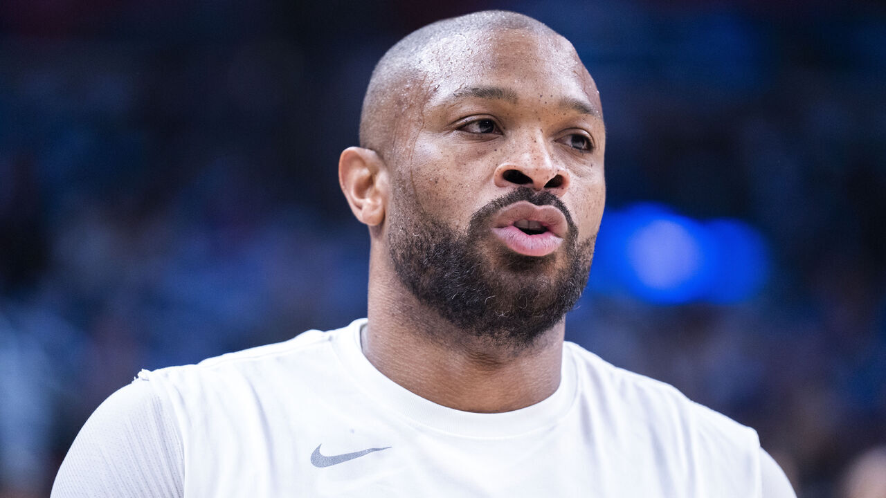 LOS ANGELES, CA - APRIL 21: PJ Tucker #17 of the LA Clippers looks on before the game against the Dallas Mavericks during the 2024 NBA Playoffs on April 21, 2024 at Crypto.Com Arena in Los Angeles, California. NOTE TO USER: User expressly acknowledges and agrees that, by downloading and/or using this Photograph, user is consenting to the terms and conditions of the Getty Images License Agreement. Mandatory Copyright Notice: Copyright 2024 NBAE