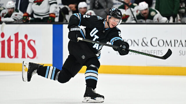 SALT LAKE CITY, UTAH - FEBRUARY 27: Olli Maatta #2 of the Utah Hockey Club skates against the Minnesota Wild on February 27, 2025 at Delta Center in Salt Lake City, Utah.