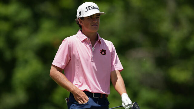 DUBLIN, OHIO - JUNE 09: Amateur Jackson Koivun of the United States walks off the 18th tee during the final round of the Memorial Tournament presented by Workday at Muirfield Village Golf Club on June 09, 2024 in Dublin, Ohio.