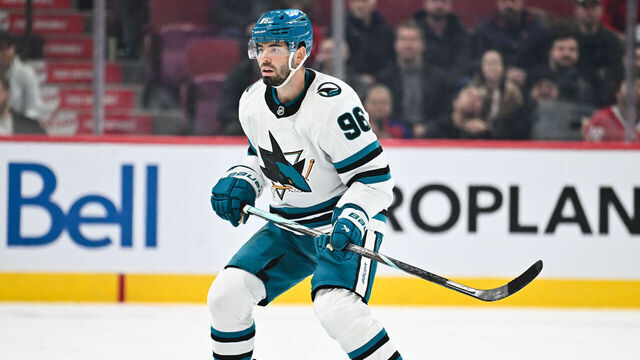 MONTREAL, CANADA - FEBRUARY 27: Jake Walman #96 of the San Jose Sharks skates during the third period against the Montreal Canadiens at the Bell Centre on February 27, 2025 in Montreal, Quebec, Canada. The Montreal Canadiens defeated the San Jose Sharks 4-3 in overtime.