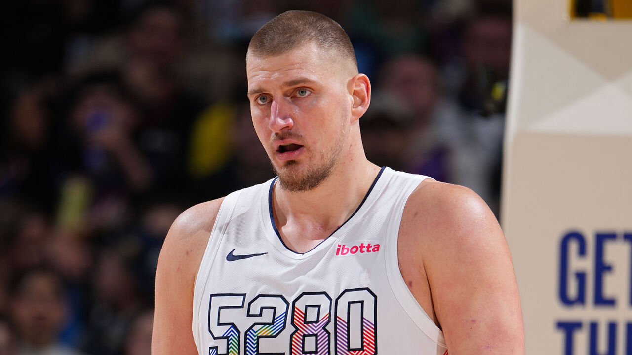 DENVER, CO - MARCH 7: Nikola Jokic #15 of the Denver Nuggets looks on during the game against the Phoenix Suns on March 7, 2025 at Ball Arena in Denver, Colorado. NOTE TO USER: User expressly acknowledges and agrees that, by downloading and/or using this Photograph, user is consenting to the terms and conditions of the Getty Images License Agreement. Mandatory Copyright Notice: Copyright 2025 NBAE