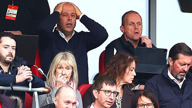 LIVERPOOL, ENGLAND - MARCH 08: Liverpool manager Arne Slot reacts during the Premier League match between Liverpool FC and Southampton FC at Anfield on March 08, 2025 in Liverpool, England.