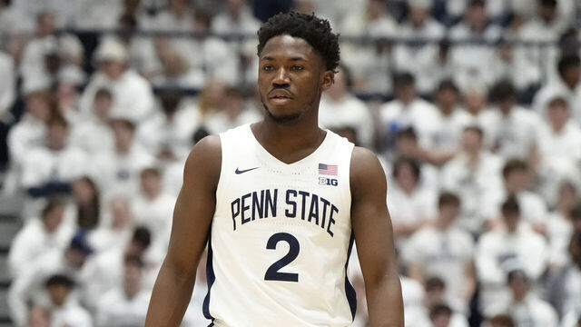 UNIVERsITY PARK, PA - JANUARY 30: D'Marco Dunn #2 of the Penn State Nittany Lions looks on during a college basketball game against the Ohio State Buckeyes at the Rec Hall on January 30, 2025 in University Park, Pennsylvania.