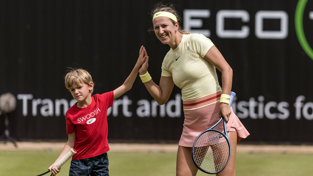 Victoria Azarenka is spending time with her son Leo during the ecotrans Ladies Open, WTA 500 tournament in Berlin, Germany, on June 21, 2024.