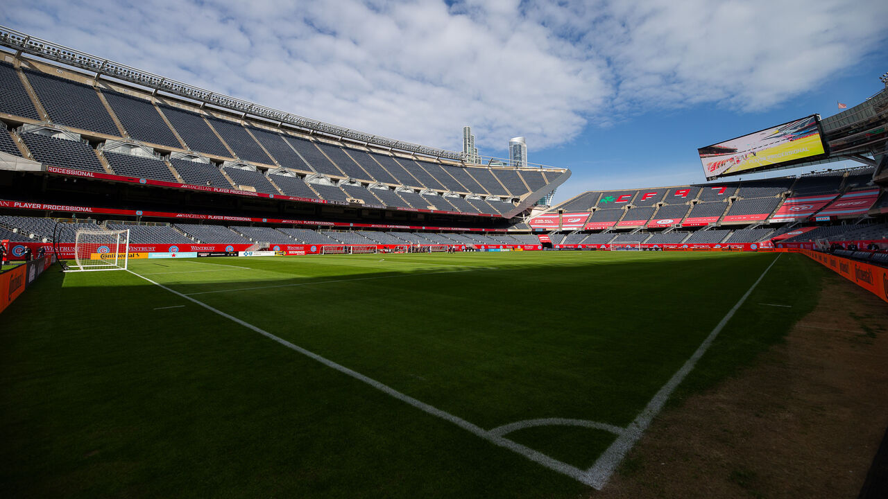 CHICAGO, IL - MARCH 16: A general view of Soldier Field before a game between CF Montreal and Chicago Fire FC on March 16, 2024 in Chicago, Illinois.
