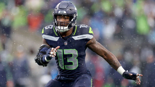 SEATTLE, WASHINGTON - OCTOBER 27: Ernest Jones IV #13 of the Seattle Seahawks in action against the Buffalo Bills at Lumen Field on October 27, 2024 in Seattle, Washington.