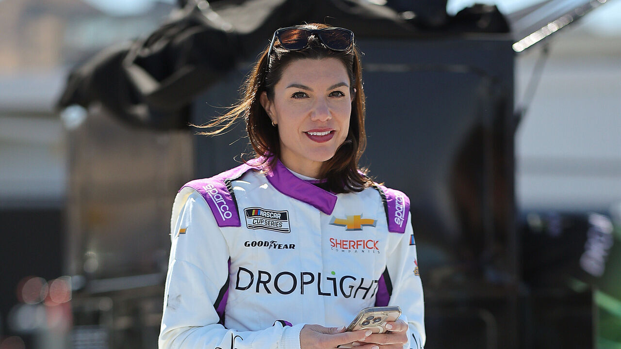 AVONDALE, ARIZONA - MARCH 08: Katherine Legge, driver of the #78 Droplight Chevrolet, waits on the grid during practice for the NASCAR Cup Series Shriners Children's 500 at Phoenix Raceway on March 08, 2025 in Avondale, Arizona.