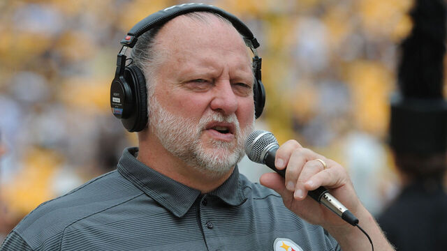 PITTSBURGH, PA - SEPTEMBER 8: Craig Wolfley, a former offensive lineman for the Pittsburgh Steelers and current radio broadcaster, reports from the sideline during a game between the Steelers and Tennessee Titans at Heinz Field on September 8, 2013 in Pittsburgh, Pennsylvania. The Titans defeated the Steelers 16-9.