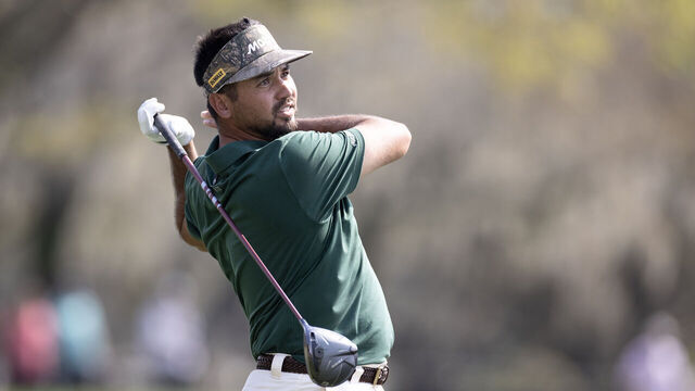 ORLANDO, FLORIDA - MARCH 09: Jason Day tees off on 12th hole during the final round of the Arnold Palmer Invitational presented by Mastercard 2025 at Arnold Palmer Bay Hill Golf Course on March 9, 2025 in Orlando, Florida.