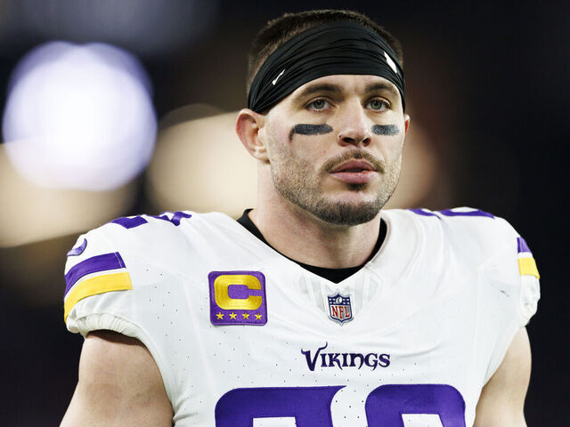 GLENDALE, ARIZONA - JANUARY 13: Harrison Smith #22 of the Minnesota Vikings on the sideline before the NFC Wild Card Playoff game against the Los Angeles Rams at State Farm Stadium on January 13, 2025 in Glendale, Arizona.