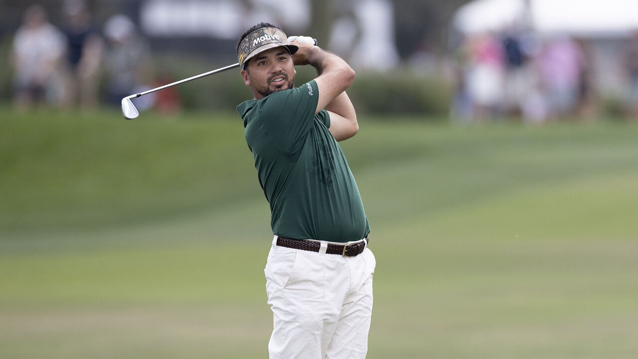 ORLANDO, FLORIDA - MARCH 09: Jason Day hits the ball on 1st hole during the final round of the Arnold Palmer Invitational presented by Mastercard 2025 at Arnold Palmer Bay Hill Golf Course on March 9, 2025 in Orlando, Florida.