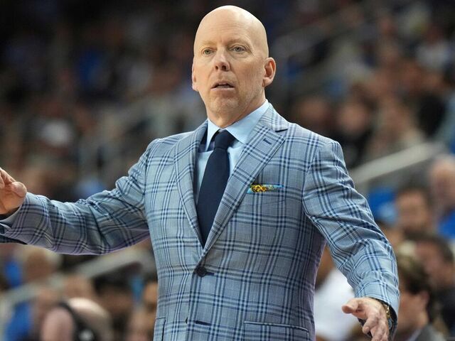 LOS ANGELES CALIFORNIA - FEBRUARY 18: Head coach Mick Cronin of the UCLA Bruins reacts against the Minnesota Golden Gophers in the first half during a NCAA college basketball game at Pauley Pavilion on February 18, 2025 in Los Angeles, California.