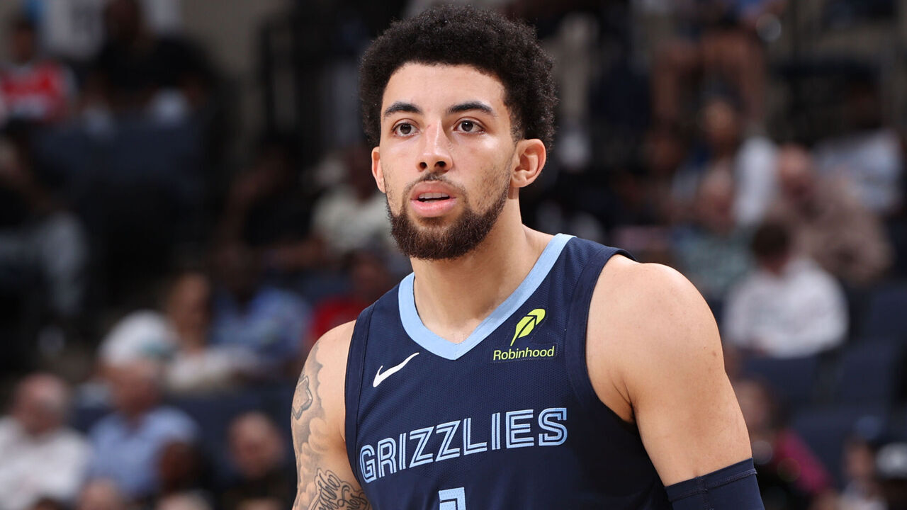 MEMPHIS, TN - MARCH 12: Scotty Pippen Jr. #1 of the Memphis Grizzlies looks on during the game against the Utah Jazz on March 12, 2025 at FedExForum in Memphis, Tennessee. Mandatory Copyright Notice: Copyright 2025 NBAE