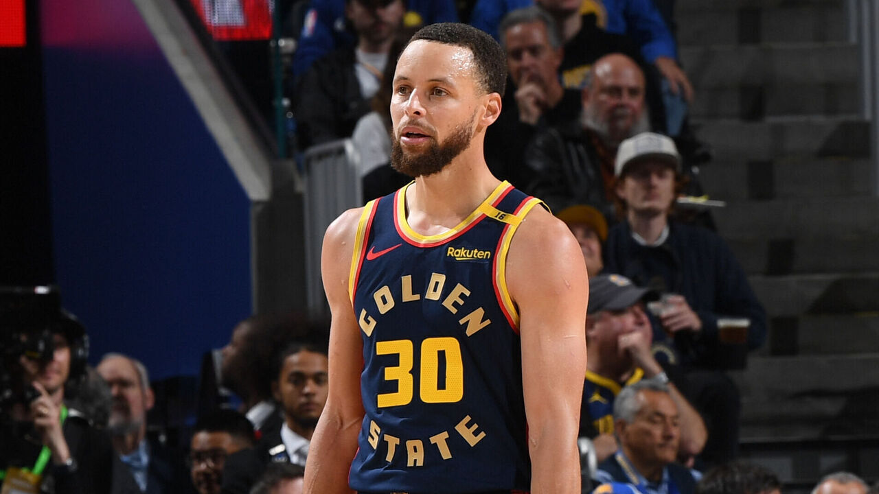 SAN FRANCISCO, CA - MARCH 13: Stephen Curry #30 of the Golden State Warriors looks on during the game against the Sacramento Kings on March 13, 2025 at Chase Center in San Francisco, California. NOTE TO USER: User expressly acknowledges and agrees that, by downloading and or using this photograph, user is consenting to the terms and conditions of Getty Images License Agreement. Mandatory Copyright Notice: Copyright 2025 NBAE