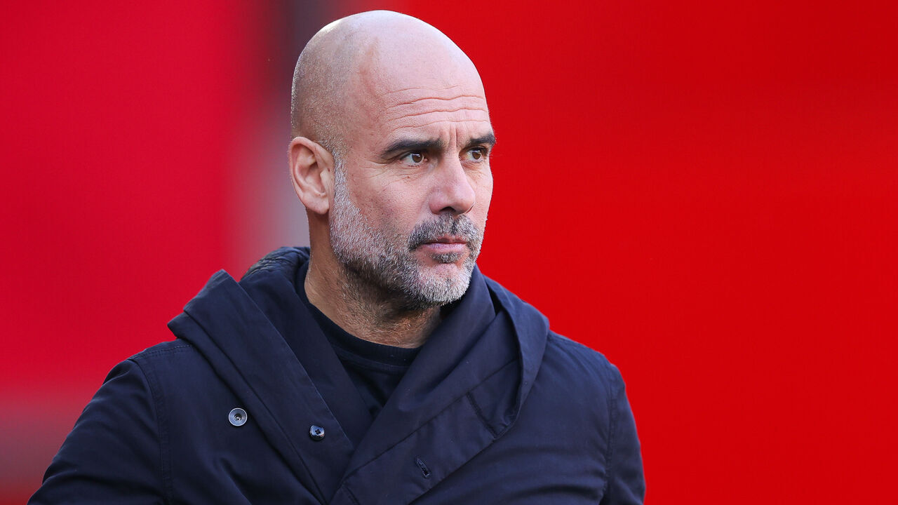 NOTTINGHAM, ENGLAND - MARCH 08: Josep 'Pep' Guardiola, manager of Manchester City, looks on during the Premier League match between Nottingham Forest FC and Manchester City FC at City Ground on March 08, 2025 in Nottingham, England.