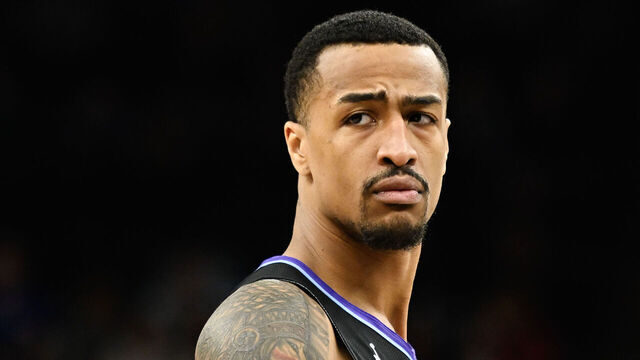SALT LAKE CITY, UTAH - FEBRUARY 28: John Collins #20 of the Utah Jazz looks on during the first half of a game against the Minnesota Timberwolves at Delta Center on February 28, 2025 in Salt Lake City, Utah.