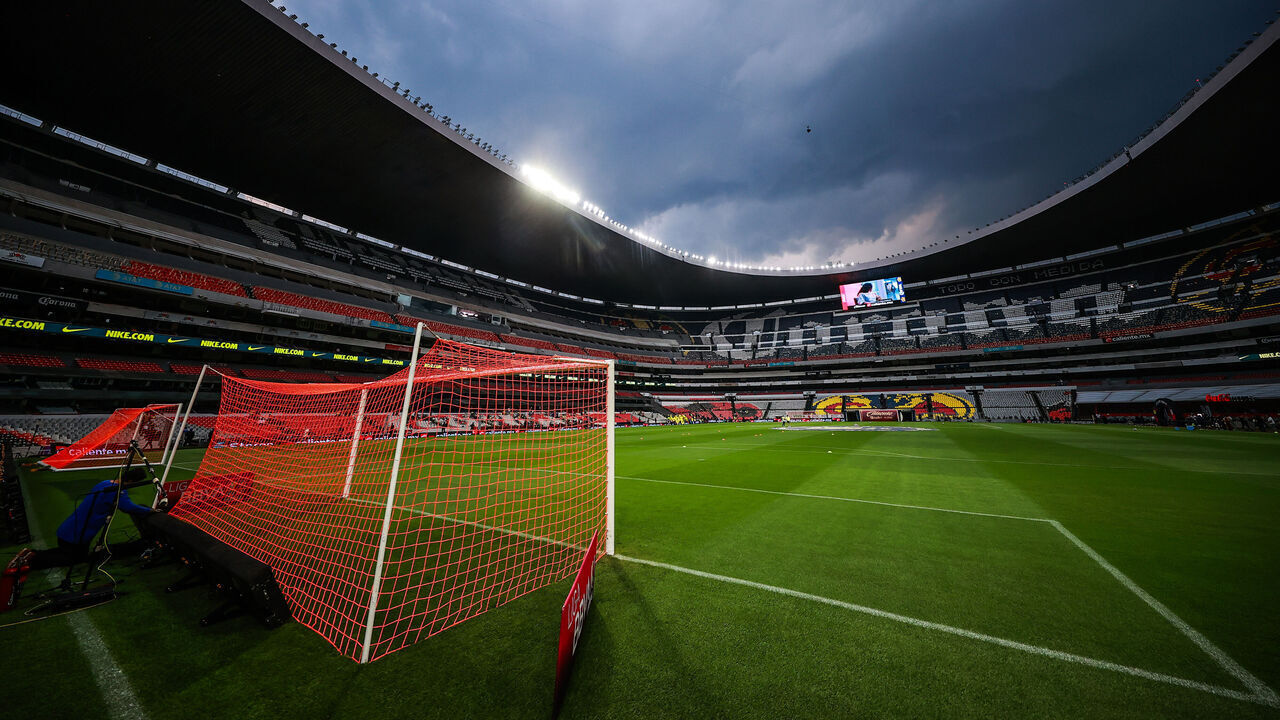 MEXICO CITY, MEXICO - MAY 24: General view of Azteca Stadium before the final first leg match between America and Monterrey as part of the Torneo Clausura 2024 Liga MX at Azteca Stadium on May 24, 2024 in Mexico City, Mexico.