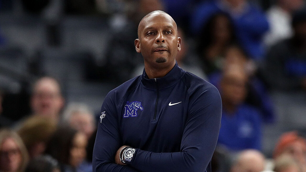 MEMPHIS, TENNESSEE - DECEMBER 08: Head coach Penny Hardaway of the Memphis Tigers reacts during the game against the Arkansas State Red Wolves at FedExForum on December 08, 2024 in Memphis, Tennessee.
