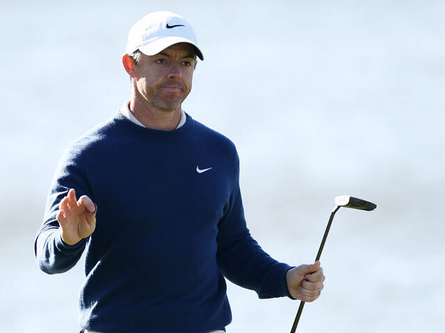 PONTE VEDRA BEACH, FLORIDA - MARCH 17: Rory McIlroy of Northern Ireland reacts on the 18th green during the playoff in the final round of THE PLAYERS Championship on the Stadium Course at TPC Sawgrass on March 17, 2025 in Ponte Vedra Beach, Florida.