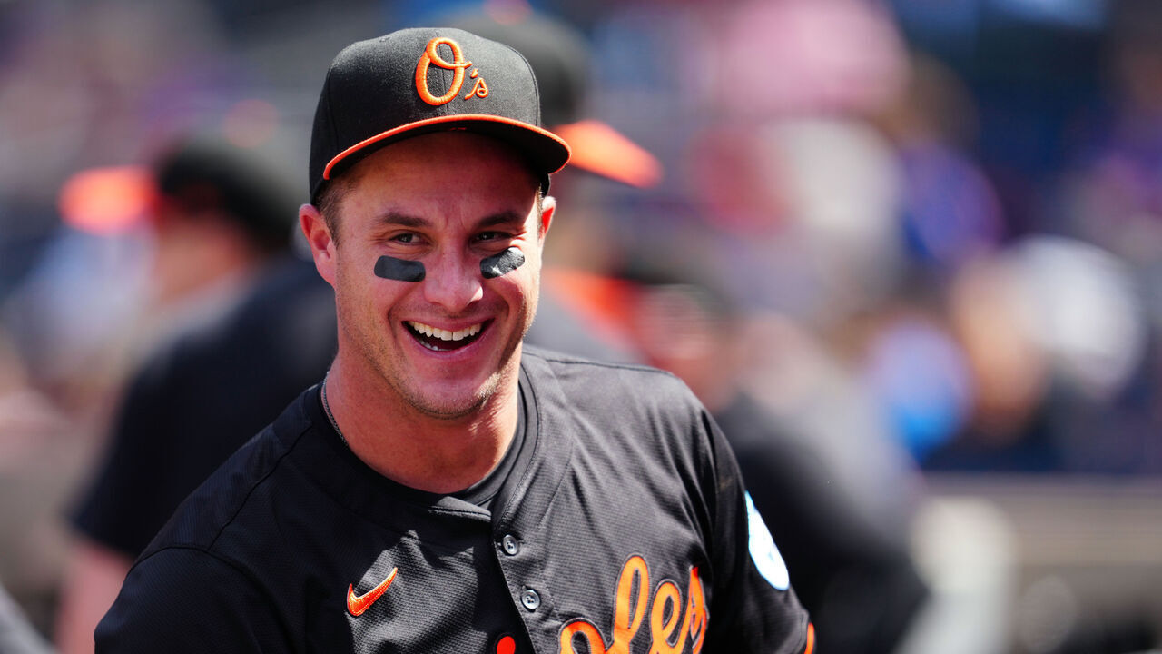 NEW YORK, NY - AUGUST 21: James McCann #27 of the Baltimore Orioles looks on during the game between the Baltimore Orioles and the New York Mets at Citi Field on Wednesday, August 21, 2024 in New York, New York.