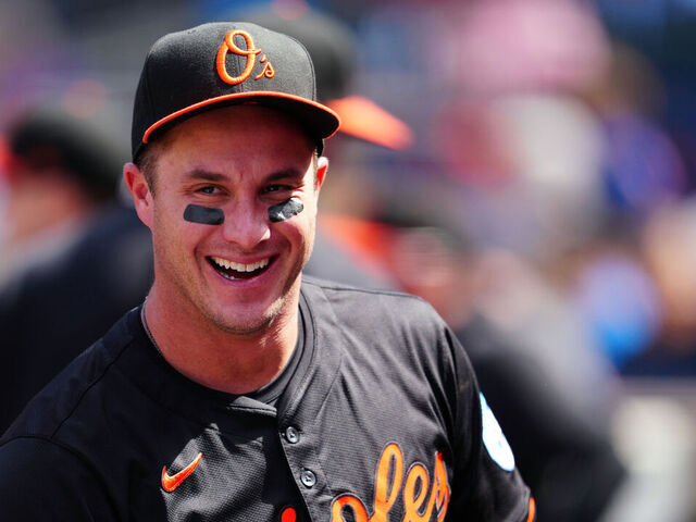 NEW YORK, NY - AUGUST 21: James McCann #27 of the Baltimore Orioles looks on during the game between the Baltimore Orioles and the New York Mets at Citi Field on Wednesday, August 21, 2024 in New York, New York.