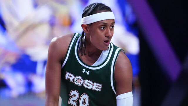 MEDLEY, FLORIDA - FEBRUARY 21: Brittney Sykes #20 of Rose looks on against the Lunar Owls during the first half at Wayfair Arena on February 21, 2025 in Medley, Florida.