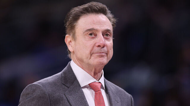 CHICAGO, ILLINOIS - FEBRUARY 19: Head coach Rick Pitino of the St. John's Red Storm reacts against the DePaul Blue Demons at Wintrust Arena on February 19, 2025 in Chicago, Illinois.