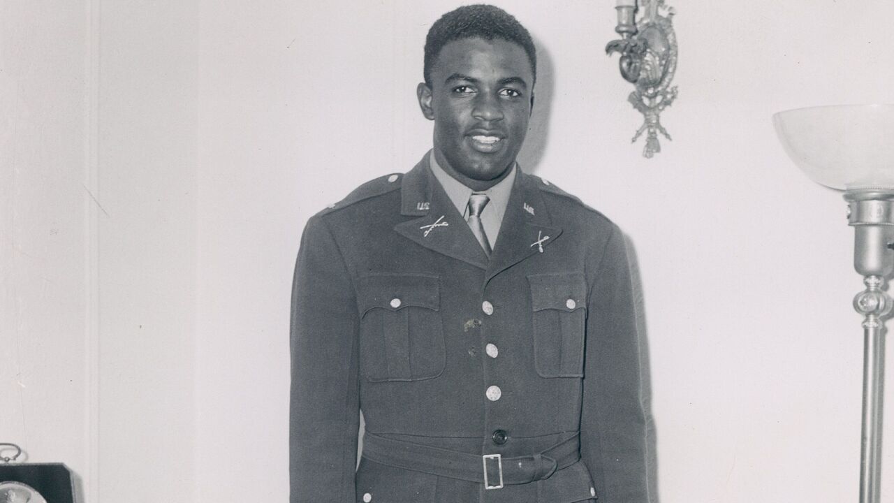 NEW YORK - CIRCA 1950s: Jackie Robinson in his U.S. Army uniform.