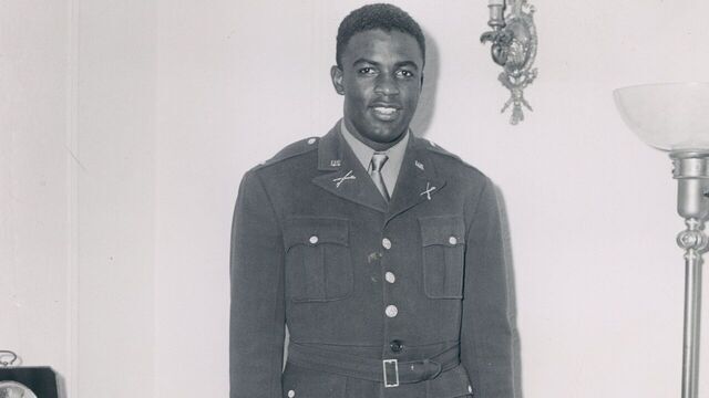 NEW YORK - CIRCA 1950s: Jackie Robinson in his U.S. Army uniform.