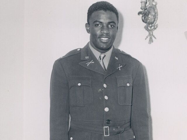 NEW YORK - CIRCA 1950s: Jackie Robinson in his U.S. Army uniform.