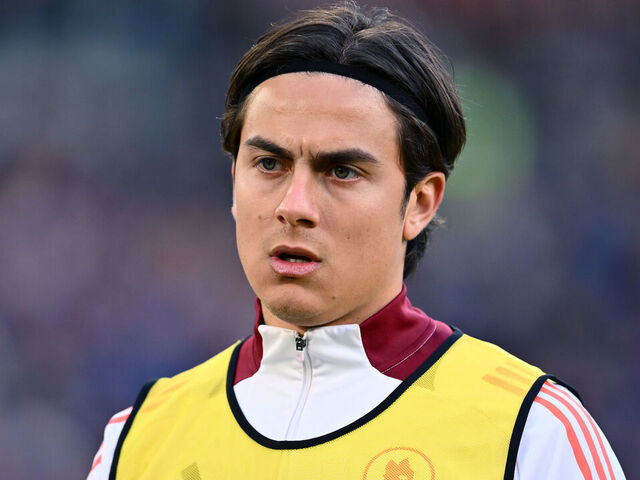 ROME, ITALY - MARCH 16: Paulo Dybala of Roma during warm up of the Serie A match between Roma and Cagliari at Stadio Olimpico on March 16, 2025 in Rome, Italy.